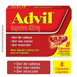 ADVIL 400MG CX.C/8 CÁPS.LIQ. IBUPROFENO