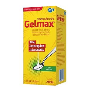 GELMAX SUSPENSÃO ORAL 240ML SB.HORTELÃ ( HIDRÓXIDO ALUMÍNIO HIDRÓXIDO MAGNÉSIO CARBONATO CÁLCIO )