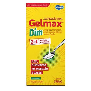 GELMAX DIM SUSPENSÃO ORAL 240ML ( HIDRÓXIDO ALUMÍNIO HIDRÓXIDO MAGNÉSIO SIMETICONA )