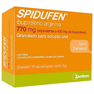 IBUPROFENO SPIDUFEN 770MG (400MG) C/10 ENVELOPES SB.DAMASCO
