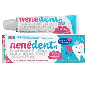 NENE DENT 150MG/G + 3,4MG/G + 3,2MG/G GEL 10G. LOJA ( MATRICARIA LIDOCAINA POLIDOCANOL )