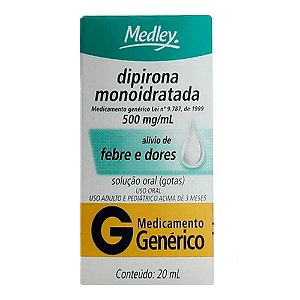 DIPIRONA MONOIDRATADA 500MG/ML GTS 20ML (MEDLEY)
