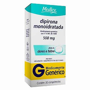 DIPIRONA MONOIDRATADA 500MG C/30 COMPRIMIDOS (MEDLEY)