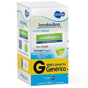 LORATADINA 1MG/ML XAROPE 100ML SB.CEREJA (EMS)