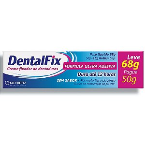 DENTALFIX CREME FIXADOR PAGUE 50G. E LEVE 68G. SEM SABOR