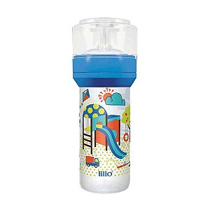 MAMADEIRA SUPER DIVERTIDA LILLO 260ML AZUL BICO SILICONE