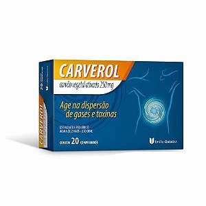 CARVEROL 250MG C/20 COMPRIMIDOS CARVÃO ATIVADO