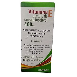VITAMINA E 400MG SANDOZ C/30 CÁPSULAS