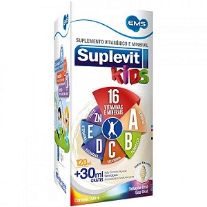 SUPLEVIT KIDS 16 VITAMINAS C/150ML SB.BAUNILHA