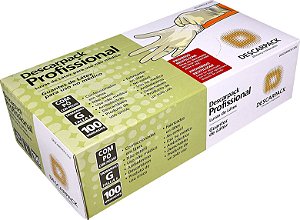 LUVA LÁTEX DESCARTÁVEL DESCARPACK TAM.G C/PÓ 100 UNIDADES