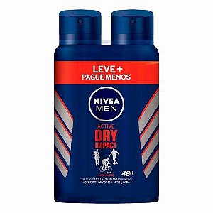 NIVEA MEN ANTITRANSPIRANTE AEROSOL LEVE+PAGUE-  150ML - ACTIVE DRY IMPACT