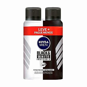 NIVEA MEN ANTITRANSPIRANTE AEROSOL LEVE + PAGUE -  150ML - BLACK & WHITE INVISIBLE