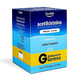 ACETILCISTEÍNA 600MG/5G. SACHÊ GRANULADO C/16 ENVELOPES SB.LARANJA (GEOLAB)