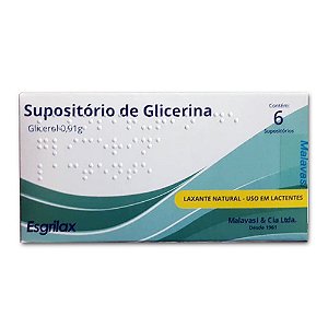 SUPOSITÓRIO GLICERINA ESGRILAX C/6 UNIDADES - LACTENTES