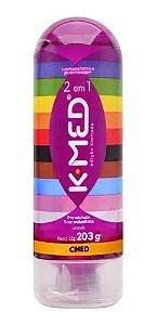 K-MED 2EM1 GEL MASSAGEM E LUBRIFICANTE ÍNTIMO 203G. LGBTQIA+ EDIÇÃO LIMITADA