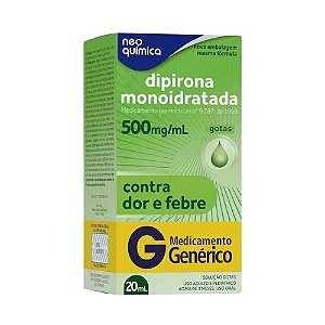 DIPIRONA MONOIDRATADA 500MG/ML 20ML (NEOQUÍMICA)
