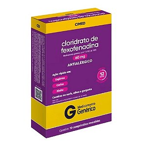 CLORIDRATO FEXOFENADINA 60MG C/10 COMP.REVEST (CIMED)