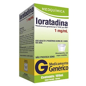 LORATADINA 1MG/ML XAROPE 100ML (MEDQUIMICA)