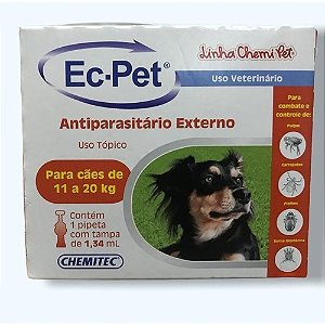 EC-PET CÃES ANTIPARASITÁRIO EXTERNO 11 A 20KG C/1 PIPETA CHEMITEC