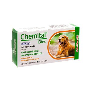 CHEMITAL CÃES PRAZIQUANTEL C/4 COMPRIMIDOS