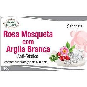 SABONETE ROSA MOSQUETA C/ ARGILA BRANCA 90G LIANDA NATURAL