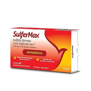 SULFERMAX 124MG (EQUIVALENTE 40MG) CX.C/40 COMPRIMIDOS REVESTIDOS