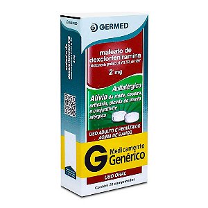 DEXCLORFENIRAMINA MALEATO 2MG CX.C/20 COMPRIMIDOS (GERMED)