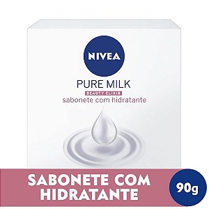 SABONETE NIVEA PURE MILK BEAUTY ELIXIR SENSITIVE 90G.