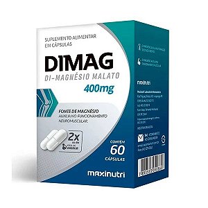 MAGNÉSIO DI MALATO DIMAG 400MG CX.C/60 CÁPSULAS MAXINUTRI