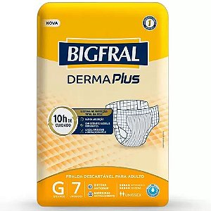 FRALDA GERIÁTRICA BIGFRAL DERMAPLUS TAMANHO G C/7 UNIDADES