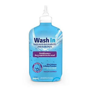 WASH IN LAVAGEM NASAL FR.C/200ML ADV CLORETO SÓDIO