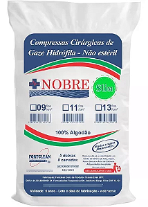 COMPRESSA CIRÚRGICA GAZE HIDRÓFILA NÃO ESTÉRIL NOBRE 13FIOS 240 GRAMAS