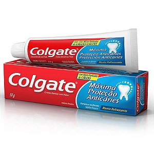 CREME DENTAL COLGATE MÁXIMA PROTEÇÃO ANTICÁRIES 50G.
