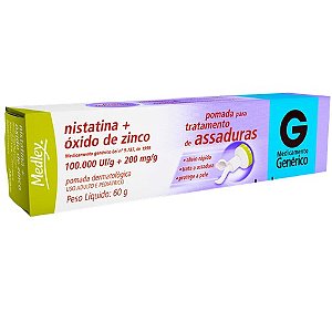 NISTATINA+ÓXIDO DE ZINCO 100.000UI+200MG/G 60G. CR.ASSADURA (MEDLEY)