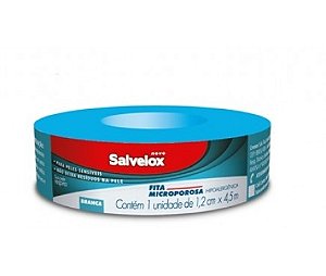 FITA MICROPOROSA SALVELOX 1,2CM X 4,5M BRANCA