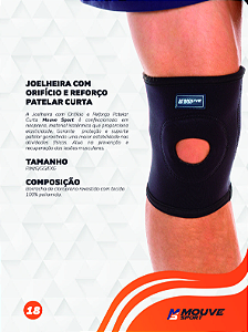 JOELHEIRA C/ORIFÍCIO E REFORÇO PATELAR CURTA MOUVE SPORT