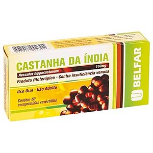 CASTANHA DA ÍNDIA BELFAR 100MG CX.C/60 COMP.REVEST.(BELFAR)