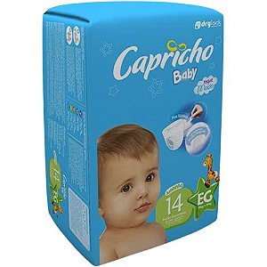 FRALDA CAPRICHO BABY TAMANHO EG C/14 UNIDADES