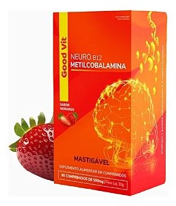 NEURO B12 METILCOBALAMINA 500MG GOODVIT C/60 COMP.MASTIGÁVEIS SB.MORANGO