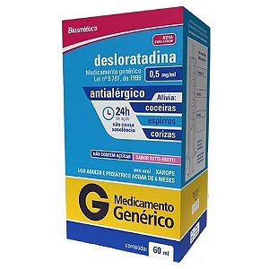 DESLORATADINA 0,5MG/ML XAROPE 60ML SB.TUTTI-FRUTTI (BIOSINTETICA)