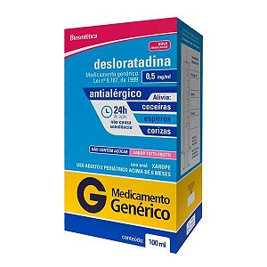 DESLORATADINA 0,5MG/ML XAROPE 100ML SB.TUTTI-FRUTTI (BIOSINTETICA)