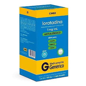 LORATADINA 1MG/ML XAROPE ANTIALÉRGICO 100ML SB.UVA ( CIMED )