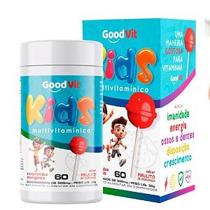GOODVIT KIDS MULTIVITAMINICO C/60 COMP.MASTIGÁVEIS SB.PIRULITO MORANGO