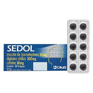 SEDOL 30MG+300MG+30MG C/20 DRÁGEAS