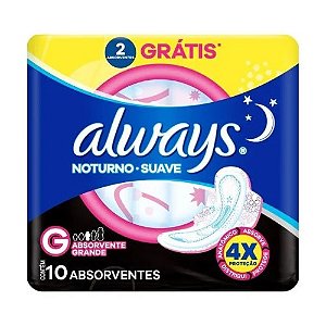 ALWAYS NOTURNO COB.SUAVE C/ABAS C/10 UNIDADES