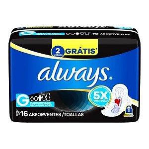 ALWAYS NORTUNO COBERTURA SECA C/ABAS C/16 ABSORVENTES