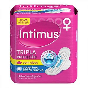 INTIMUS ABSORVENTE T.PROT. COB.SUAVE C/A C/8 UNIDADES