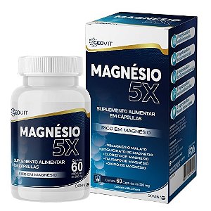 MAGNÉSIO 5X 260MG SUPLEMENTO ALIMENTAR DOMINA FARMA C/60 CÁPSULAS