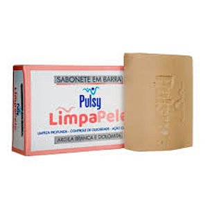 PULSY LIMPA PELE SABONETE EM BARRA 90G. ARGILA BRANCA E DOLOMITA