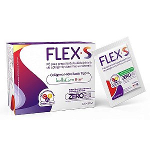 FLEX-S COLÁGENO HIDROLISADO TIPO II C/30 SACHÊS 4G. SB.ABACAXI C/HORTELÃ